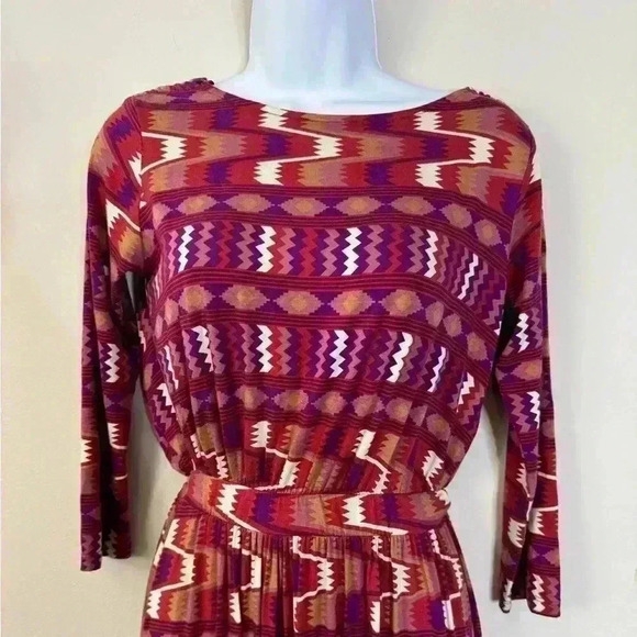 Rachel Pally Maxi Dress Small Boho Southwest Print Jersey Long Sleeve Festival - Picture 11 of 12